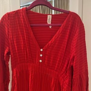 Anthropologie Red Maxi Dress